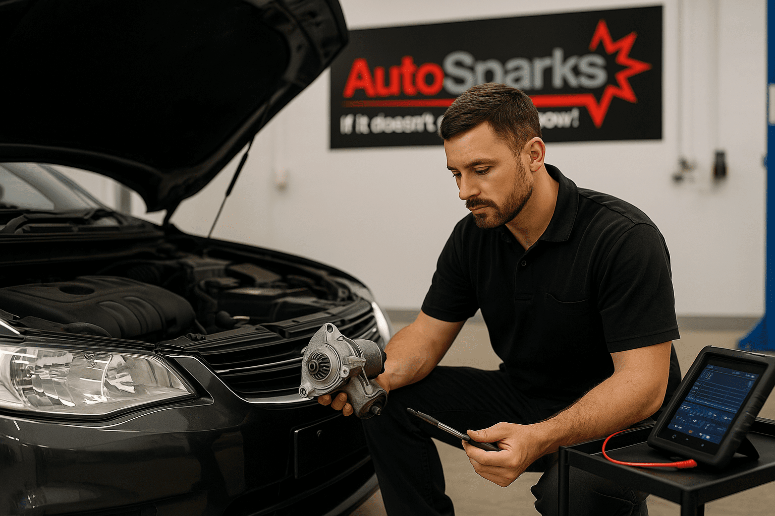 AutoSparks Mechanic at Work. starter motor repair Ashburton